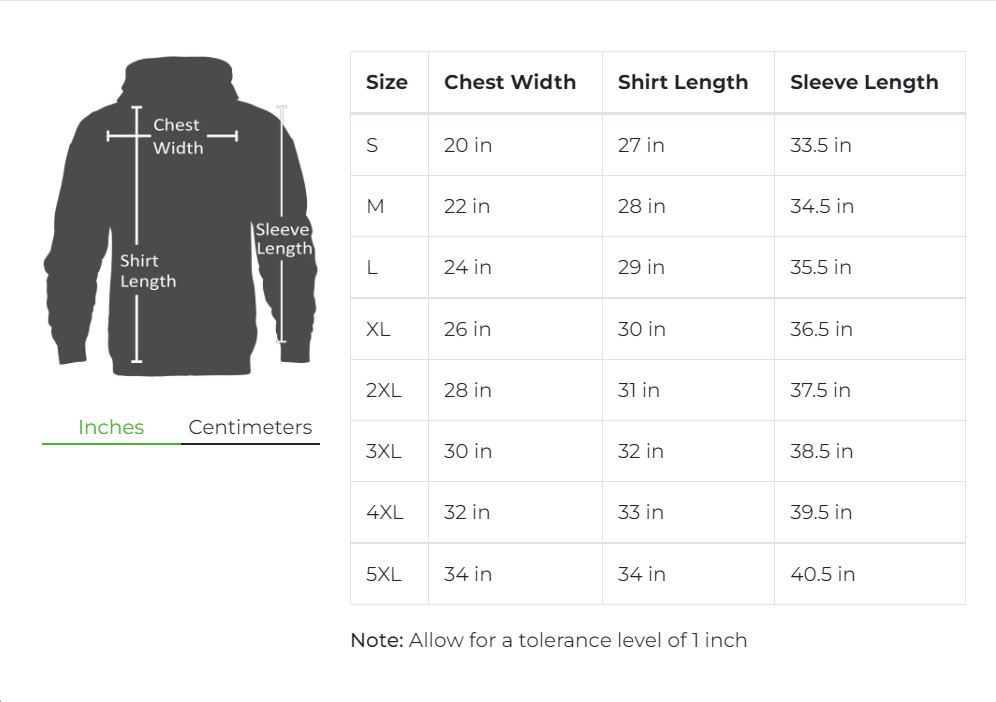 Size Guides Hoodie