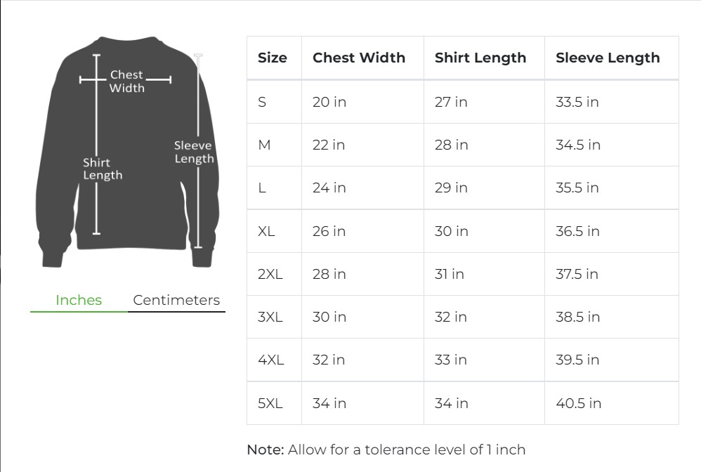 Size Guides Sweatshirt