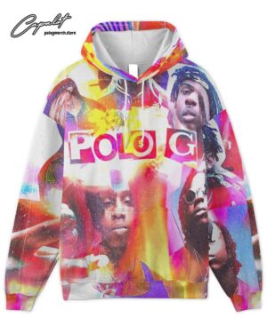 Polo G Rainbow Colors Hoodie Front